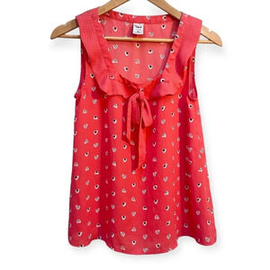 Disney LC Lauren Conrad Hearts Pink Sleeveless Blouse, XS